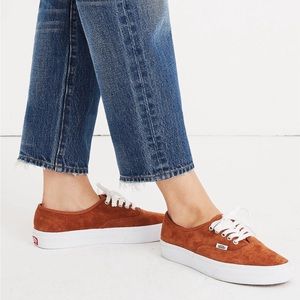 Vans Unisex Authentic Lace Up Sneakers in Brown Suede